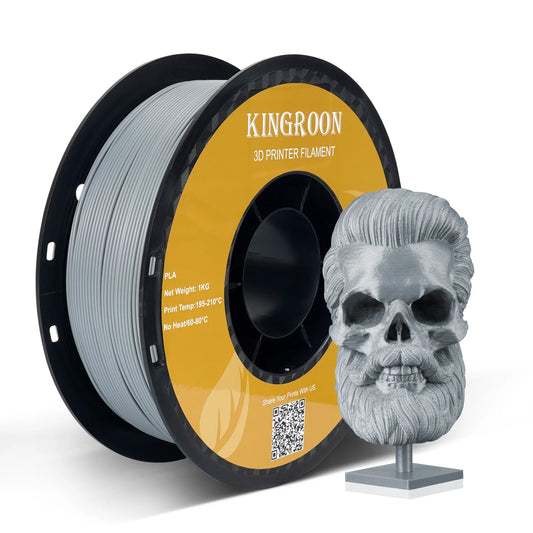 Kingroon PLA+ 3D Printer Filament 1.75mm 1kg - Silver